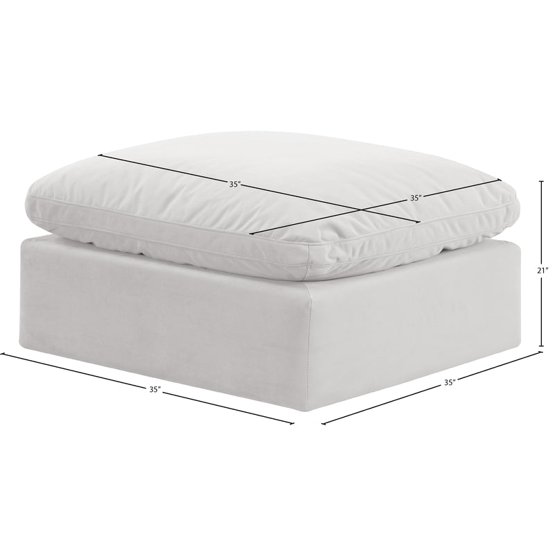 Meridian Indulge Cream Velvet Ottoman IMAGE 6