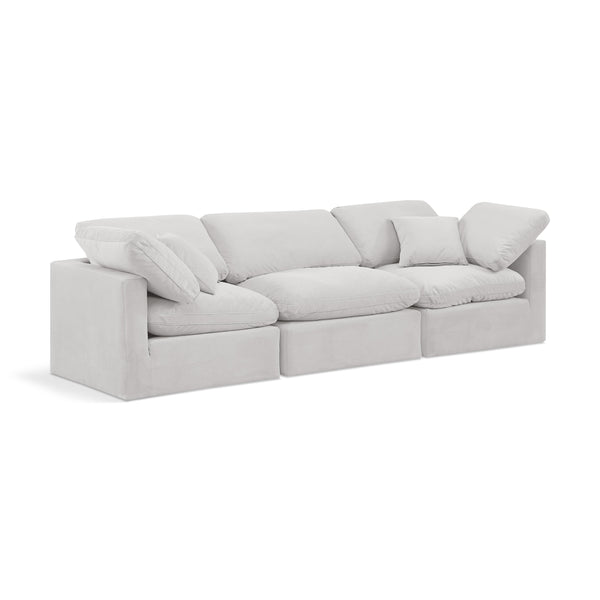 Meridian Indulge Cream Velvet Modular Sofa IMAGE 1