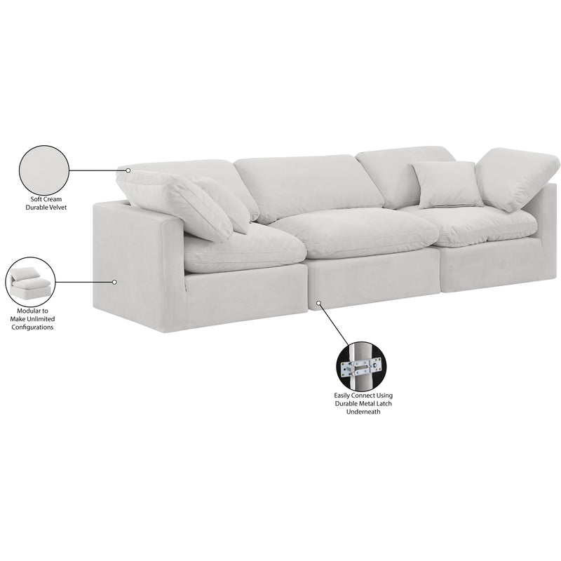 Meridian Indulge Cream Velvet Modular Sofa IMAGE 8