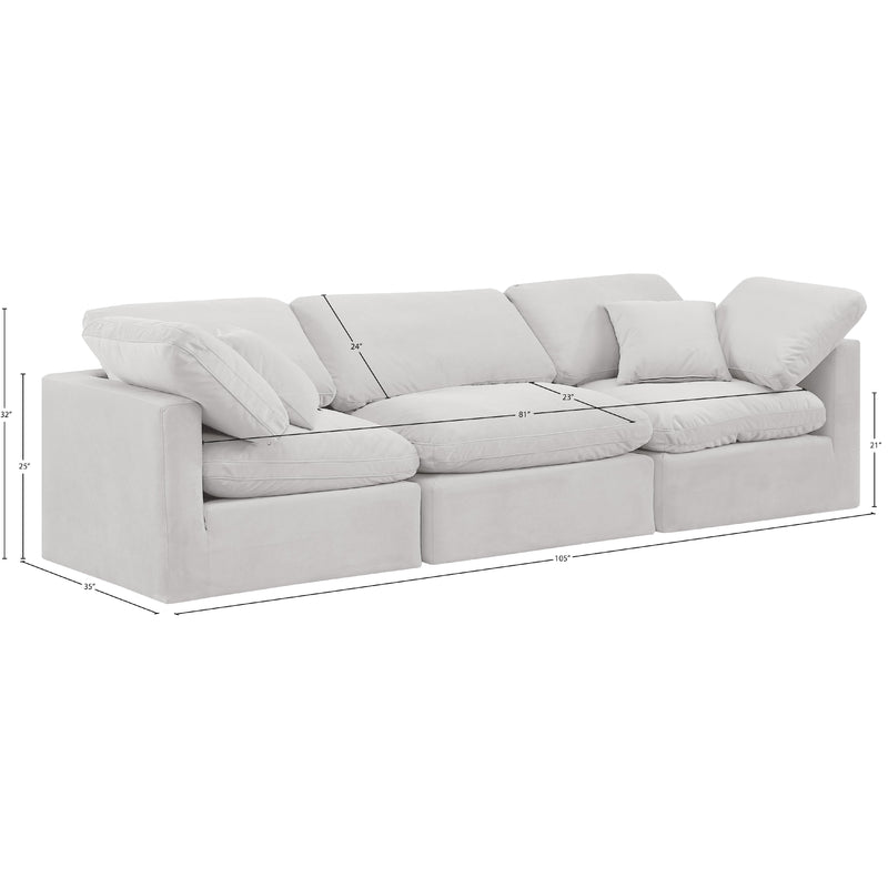 Meridian Indulge Cream Velvet Modular Sofa IMAGE 9