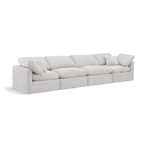 Meridian Indulge Cream Velvet Modular Sofa IMAGE 1