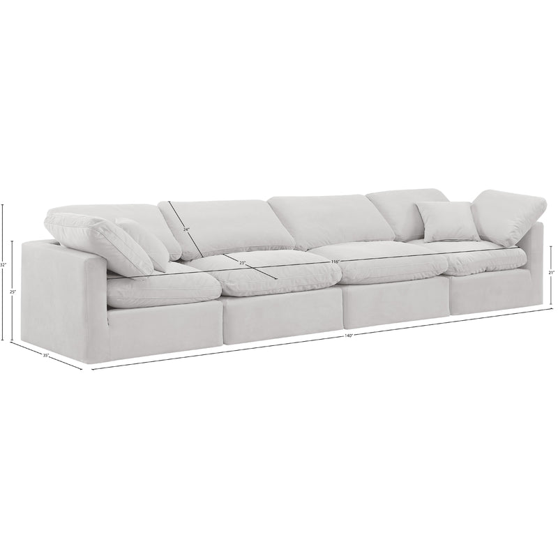 Meridian Indulge Cream Velvet Modular Sofa IMAGE 9