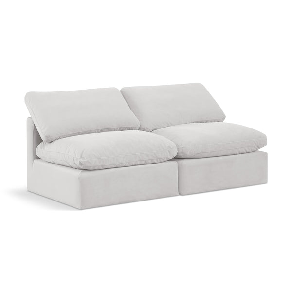 Meridian Indulge Cream Velvet Modular Sofa IMAGE 1