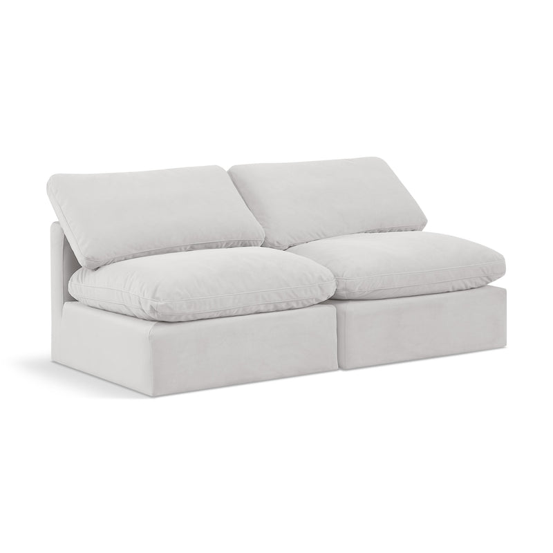 Meridian Indulge Cream Velvet Modular Sofa IMAGE 1