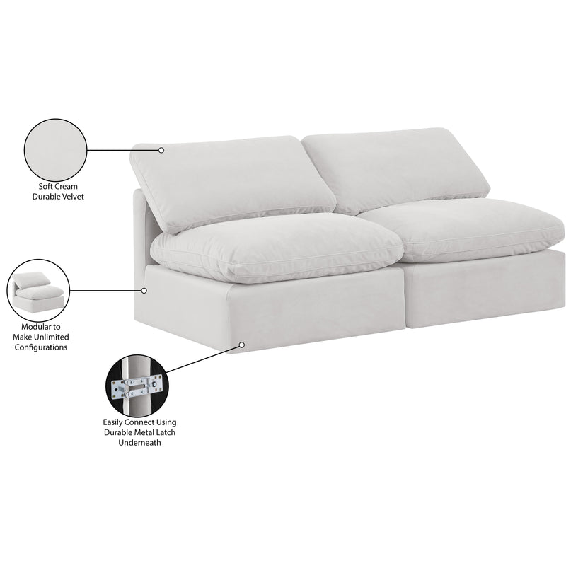 Meridian Indulge Cream Velvet Modular Sofa IMAGE 7