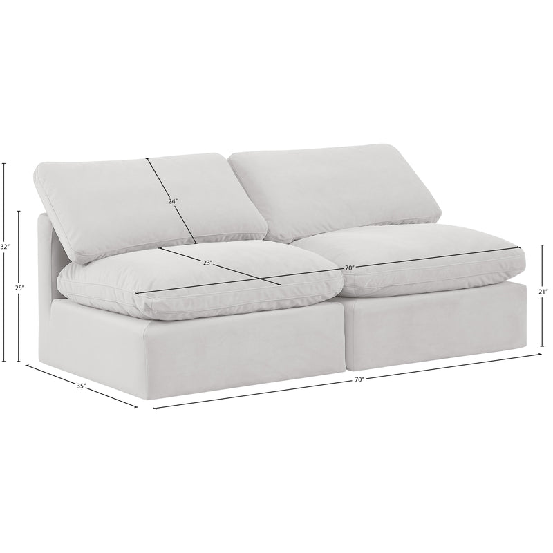 Meridian Indulge Cream Velvet Modular Sofa IMAGE 8