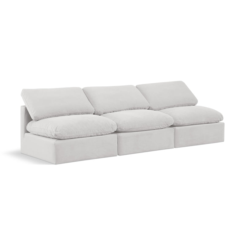 Meridian Indulge Cream Velvet Modular Sofa IMAGE 1