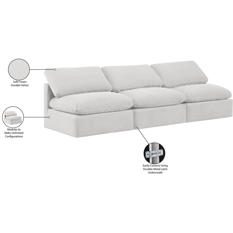 Meridian Indulge Cream Velvet Modular Sofa IMAGE 7