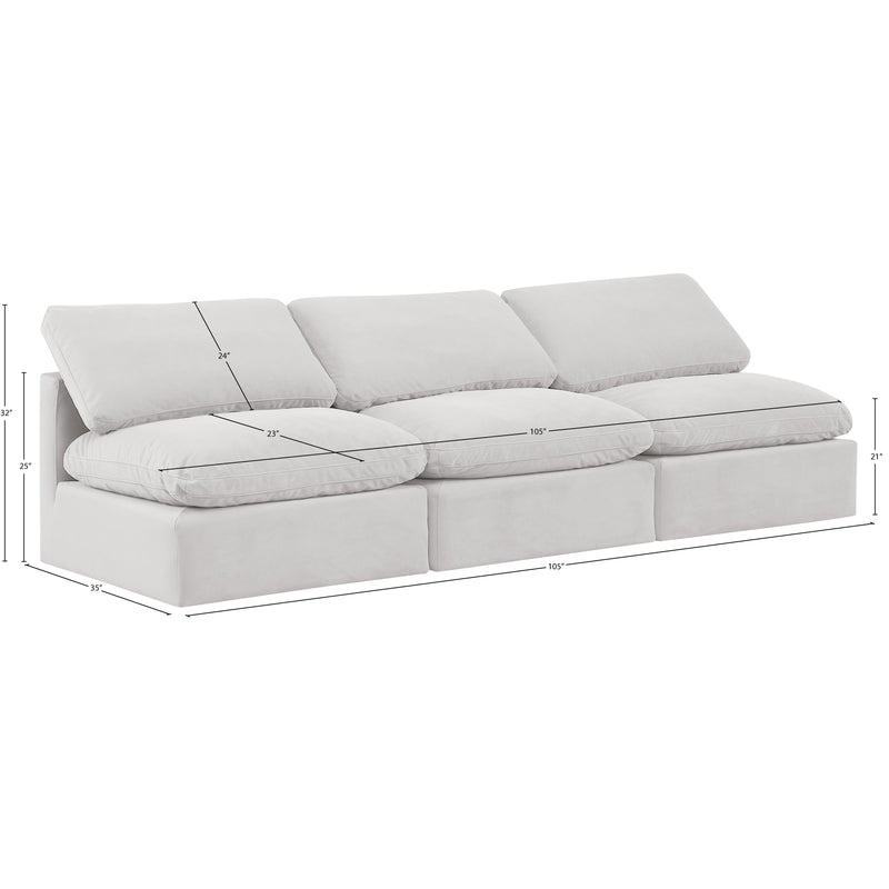 Meridian Indulge Cream Velvet Modular Sofa IMAGE 8