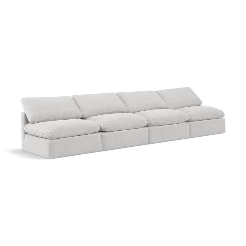 Meridian Indulge Cream Velvet Modular Sofa IMAGE 1