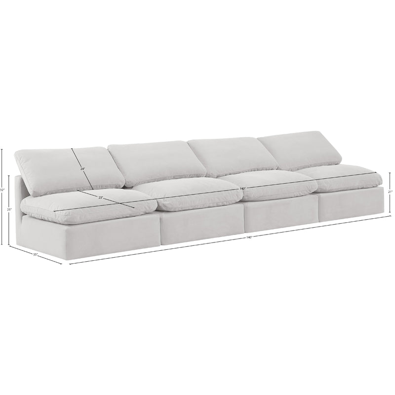 Meridian Indulge Cream Velvet Modular Sofa IMAGE 8