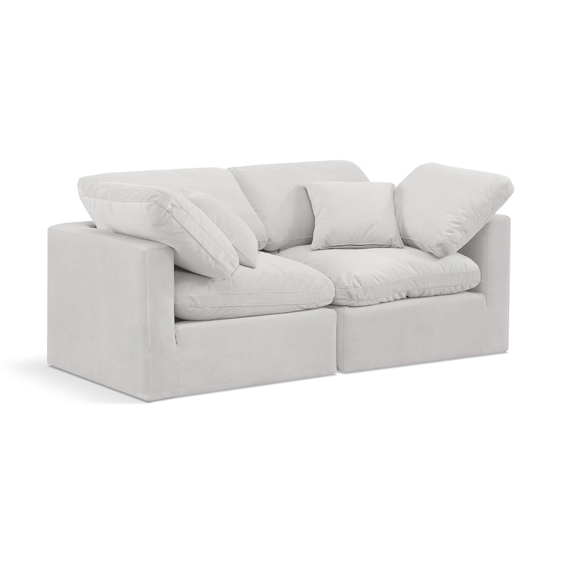 Meridian Indulge Cream Velvet Modular Sofa IMAGE 1