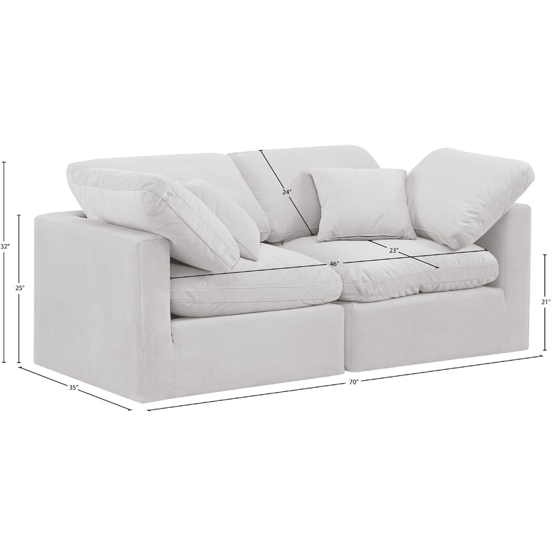 Meridian Indulge Cream Velvet Modular Sofa IMAGE 9