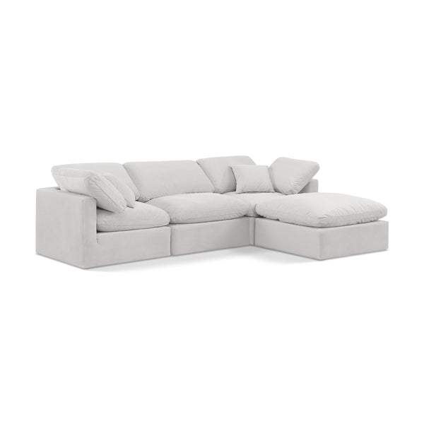 Meridian Indulge Cream Velvet Modular Sectional IMAGE 1