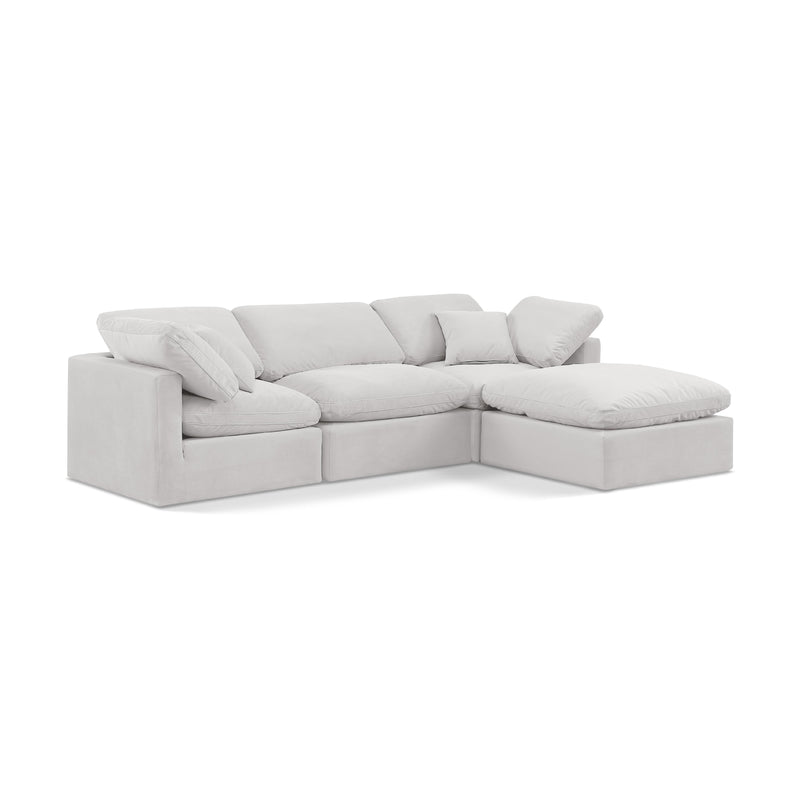 Meridian Indulge Cream Velvet Modular Sectional IMAGE 1
