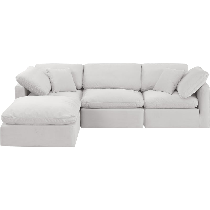 Meridian Indulge Cream Velvet Modular Sectional IMAGE 4