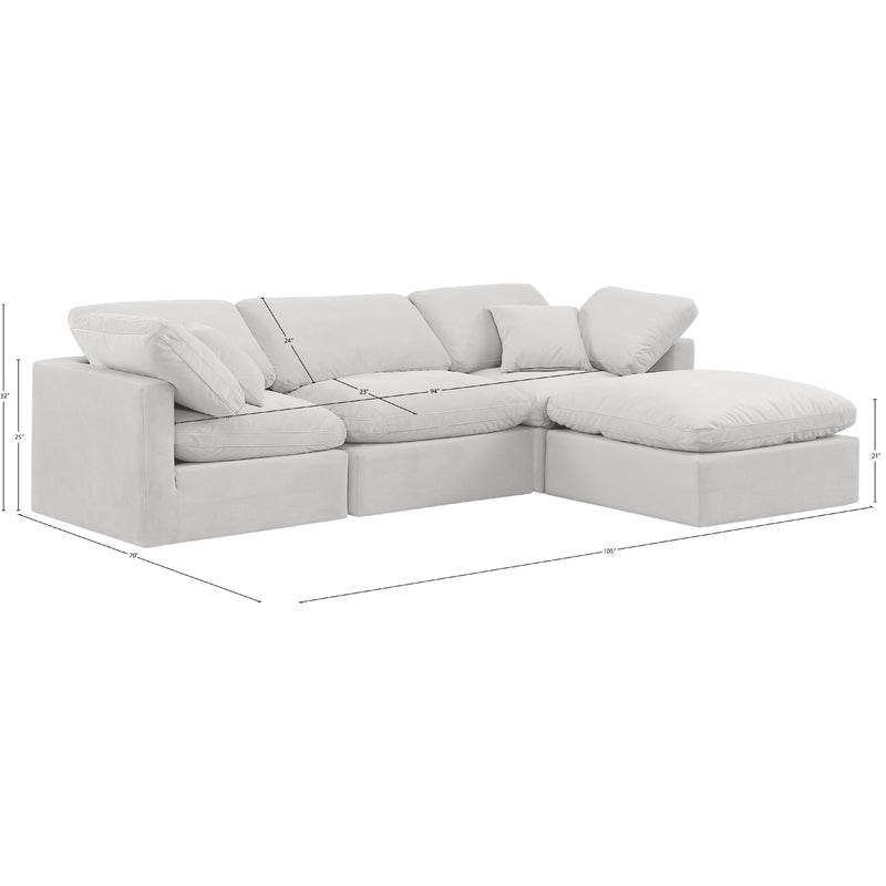Meridian Indulge Cream Velvet Modular Sectional IMAGE 9