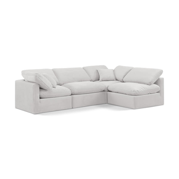 Meridian Indulge Cream Velvet Modular Sectional IMAGE 1