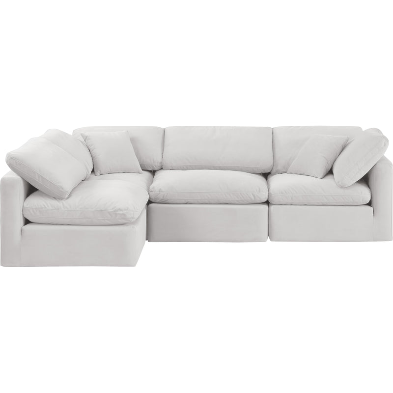 Meridian Indulge Cream Velvet Modular Sectional IMAGE 4