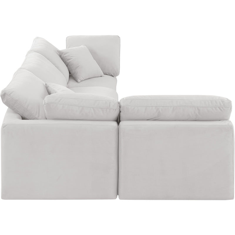 Meridian Indulge Cream Velvet Modular Sectional IMAGE 5