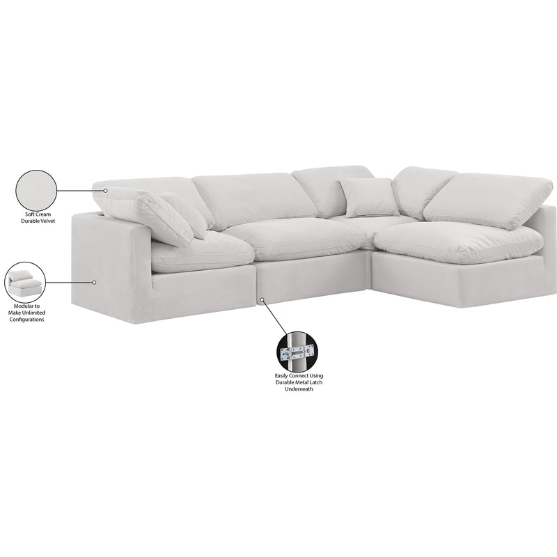 Meridian Indulge Cream Velvet Modular Sectional IMAGE 9