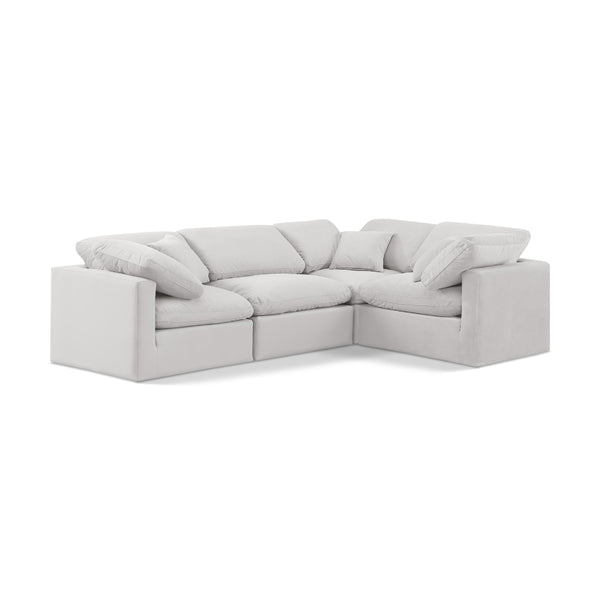 Meridian Indulge Cream Velvet Modular Sectional IMAGE 1