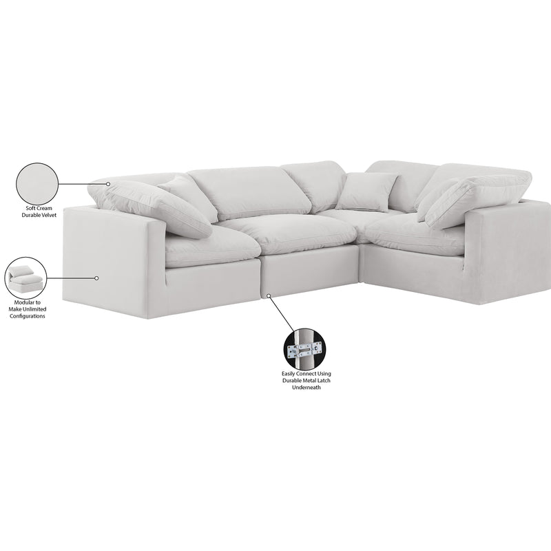 Meridian Indulge Cream Velvet Modular Sectional IMAGE 9