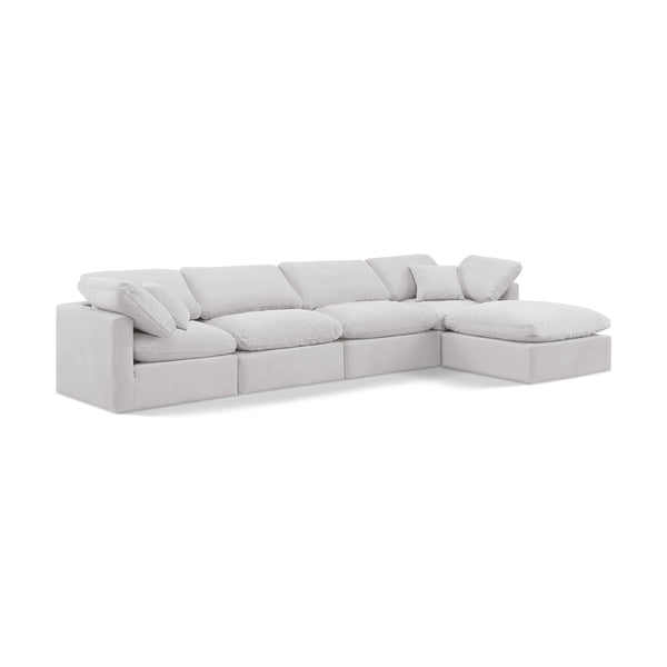 Meridian Indulge Cream Velvet Modular Sectional IMAGE 1