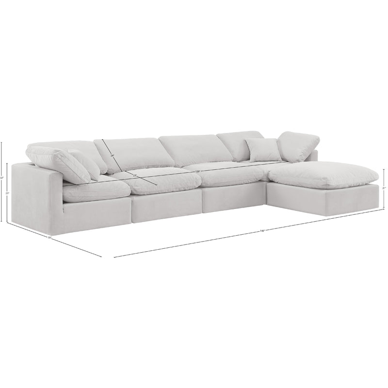 Meridian Indulge Cream Velvet Modular Sectional IMAGE 9