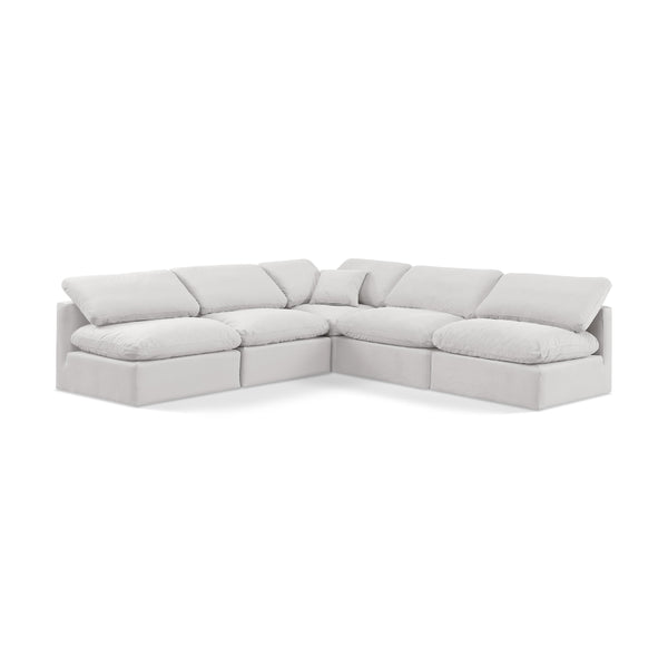 Meridian Indulge Cream Velvet Modular Sectional IMAGE 1