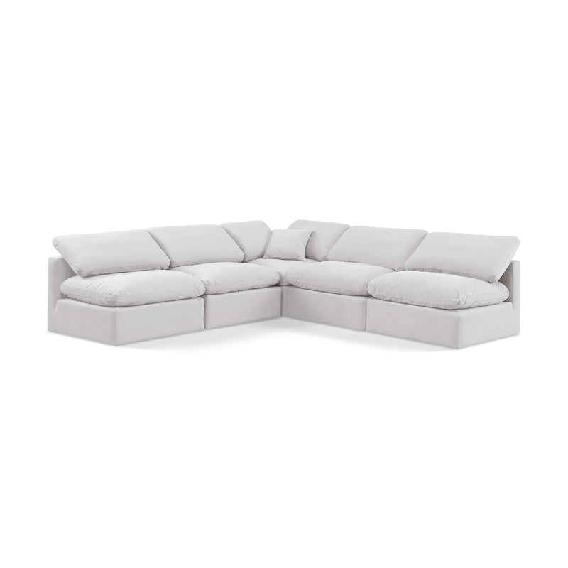 Meridian Indulge Cream Velvet Modular Sectional IMAGE 1