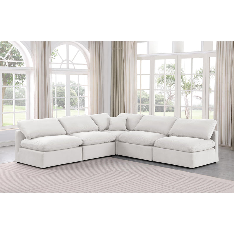 Meridian Indulge Cream Velvet Modular Sectional IMAGE 2