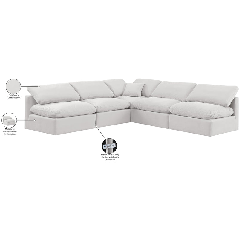 Meridian Indulge Cream Velvet Modular Sectional IMAGE 8
