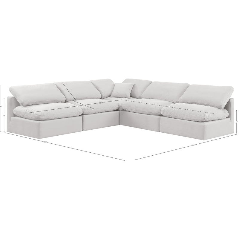 Meridian Indulge Cream Velvet Modular Sectional IMAGE 9