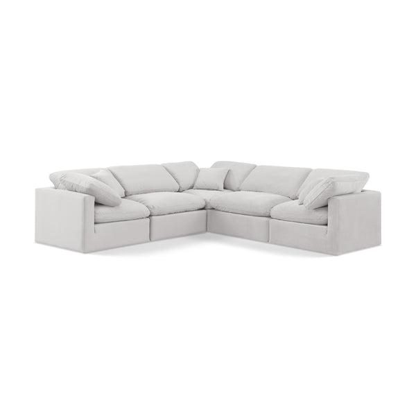 Meridian Indulge Cream Velvet Modular Sectional IMAGE 1