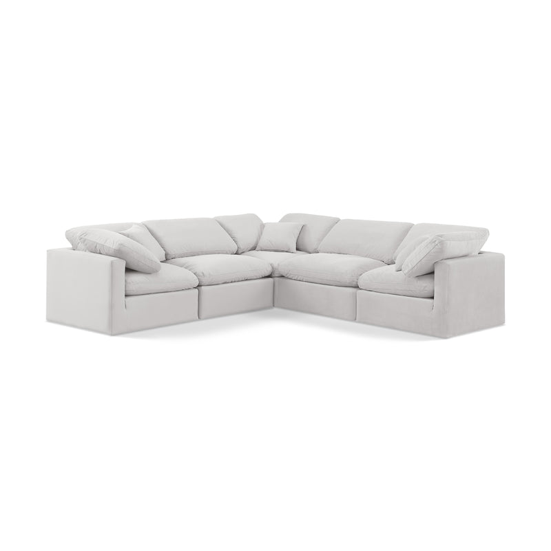 Meridian Indulge Cream Velvet Modular Sectional IMAGE 1