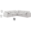 Meridian Indulge Cream Velvet Modular Sectional IMAGE 9