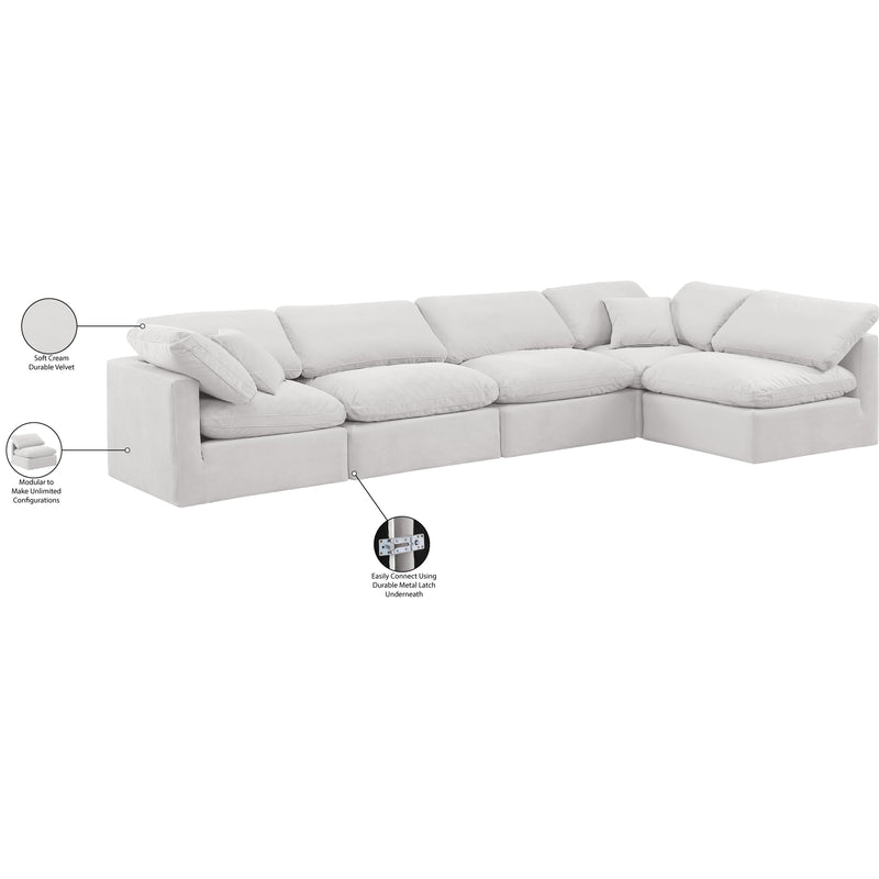 Meridian Indulge Cream Velvet Modular Sectional IMAGE 9