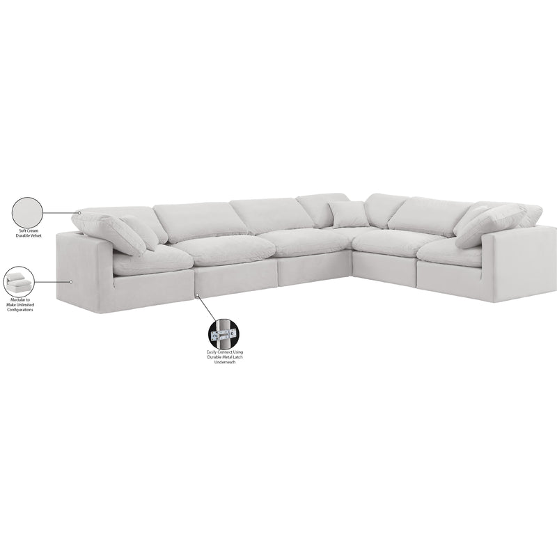 Meridian Indulge Cream Velvet Modular Sectional IMAGE 9