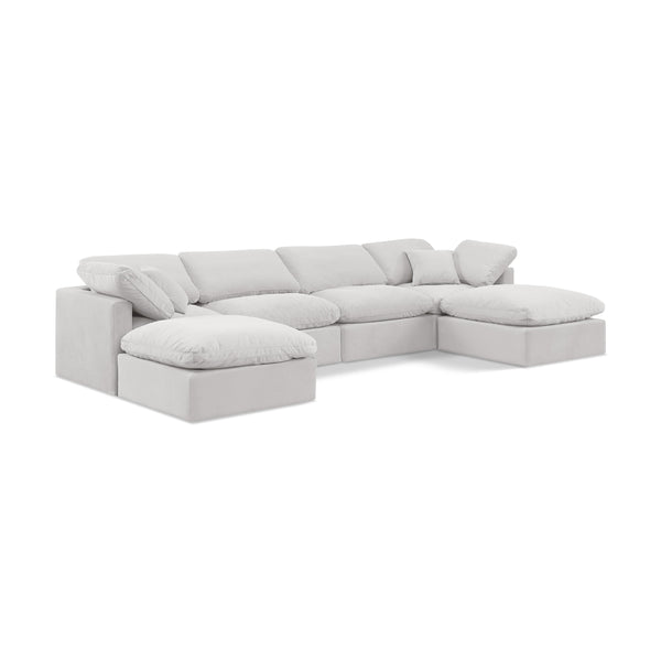 Meridian Indulge Cream Velvet Modular Sectional IMAGE 1