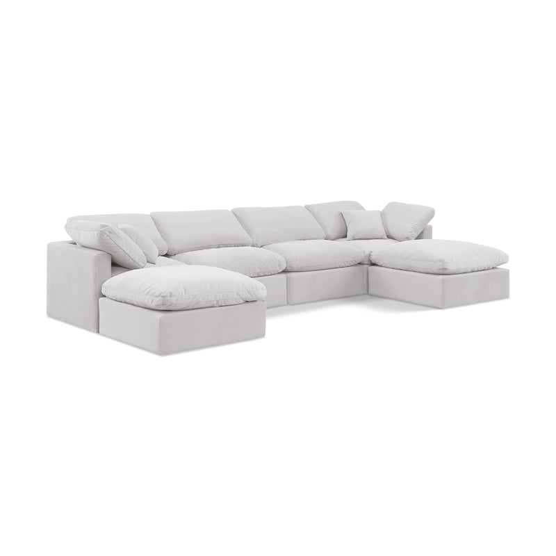 Meridian Indulge Cream Velvet Modular Sectional IMAGE 1