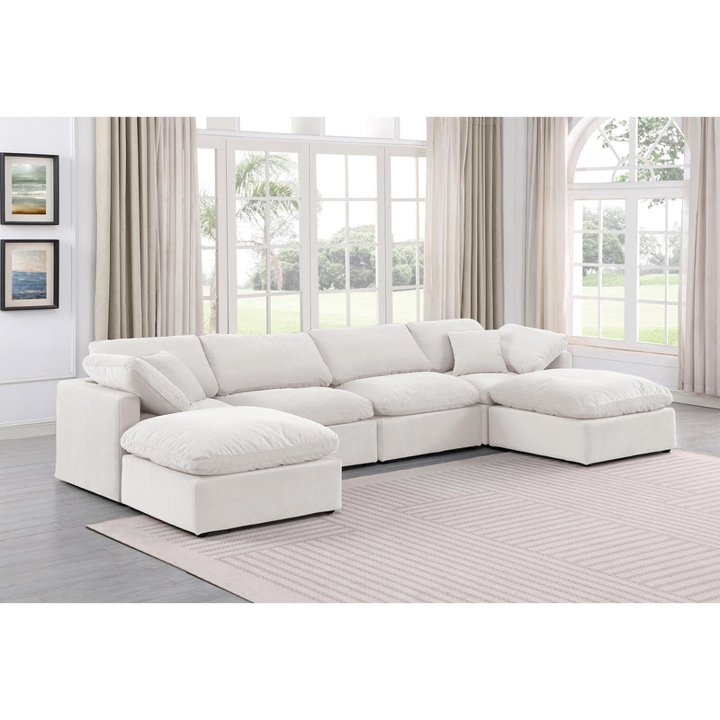 Meridian Indulge Cream Velvet Modular Sectional IMAGE 2
