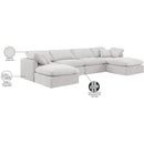 Meridian Indulge Cream Velvet Modular Sectional IMAGE 7