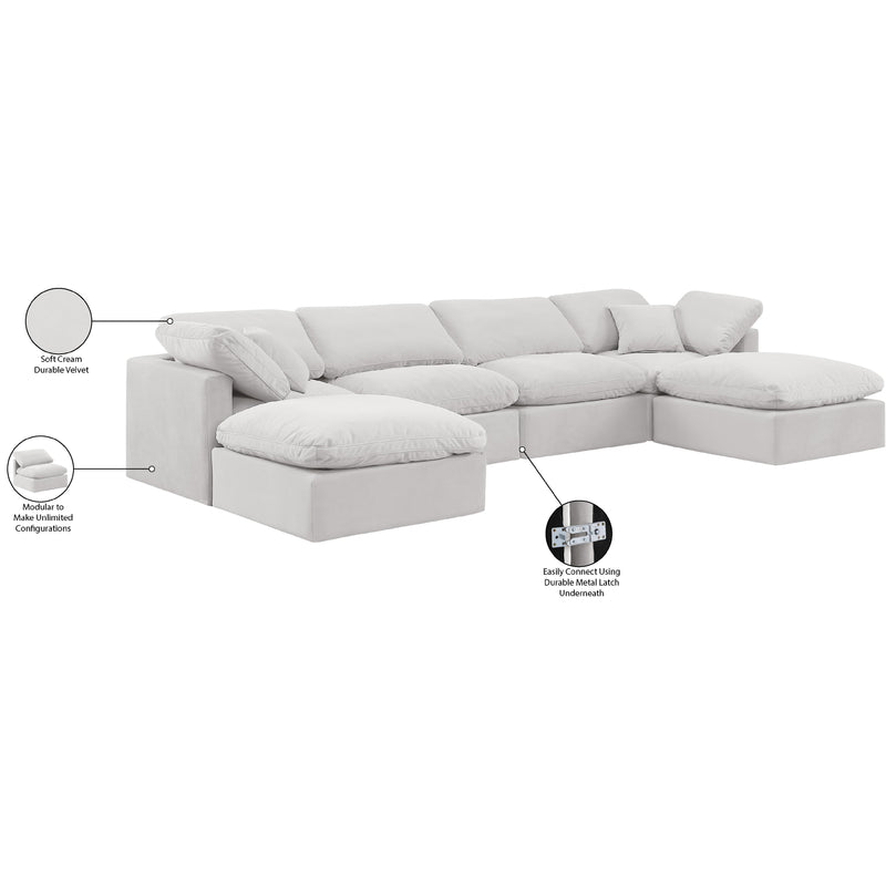 Meridian Indulge Cream Velvet Modular Sectional IMAGE 7