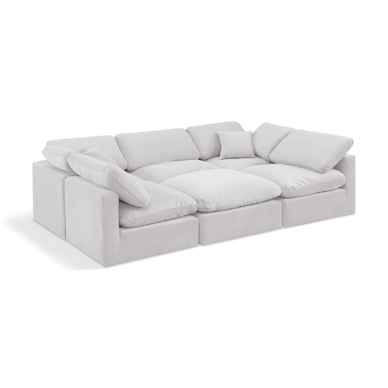 Meridian Indulge Cream Velvet Modular Sectional IMAGE 1