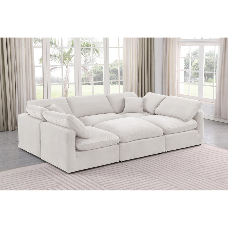 Meridian Indulge Cream Velvet Modular Sectional IMAGE 2