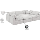 Meridian Indulge Cream Velvet Modular Sectional IMAGE 8