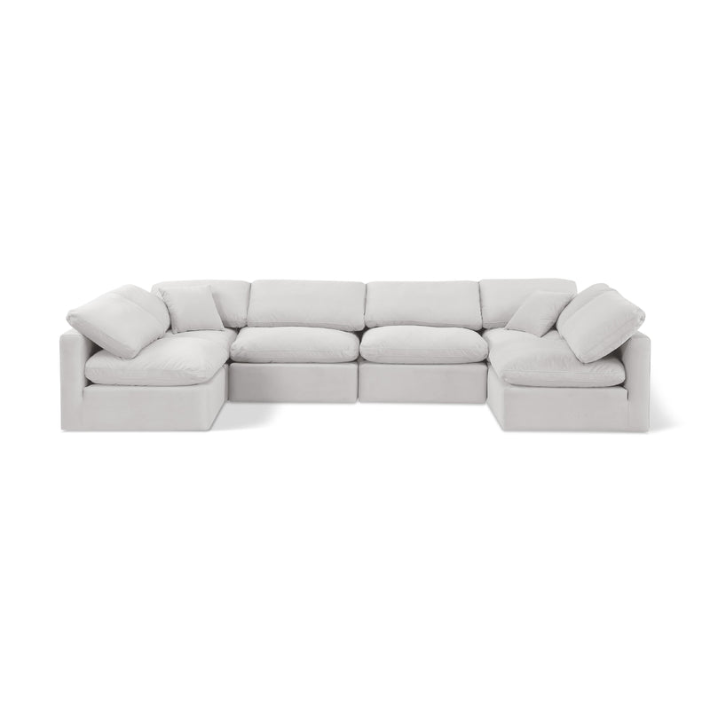 Meridian Indulge Cream Velvet Modular Sectional IMAGE 1