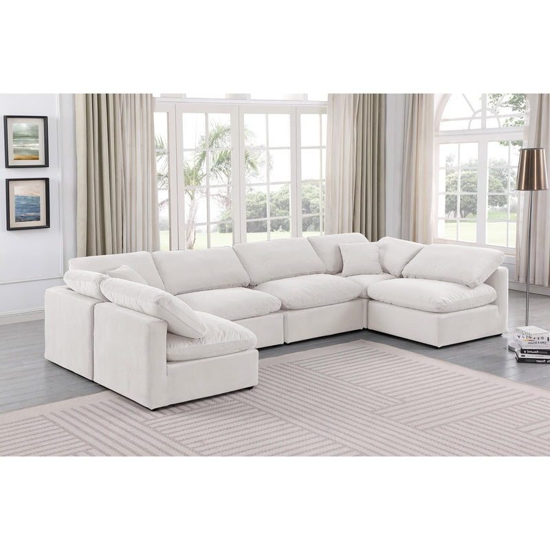 Meridian Indulge Cream Velvet Modular Sectional IMAGE 2