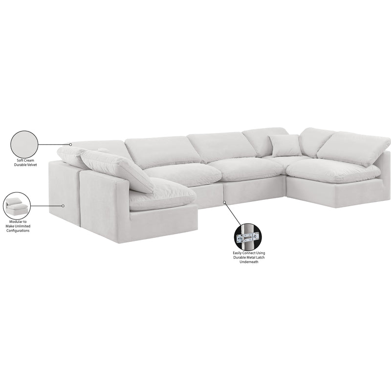 Meridian Indulge Cream Velvet Modular Sectional IMAGE 9